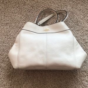 White medium Coach purse